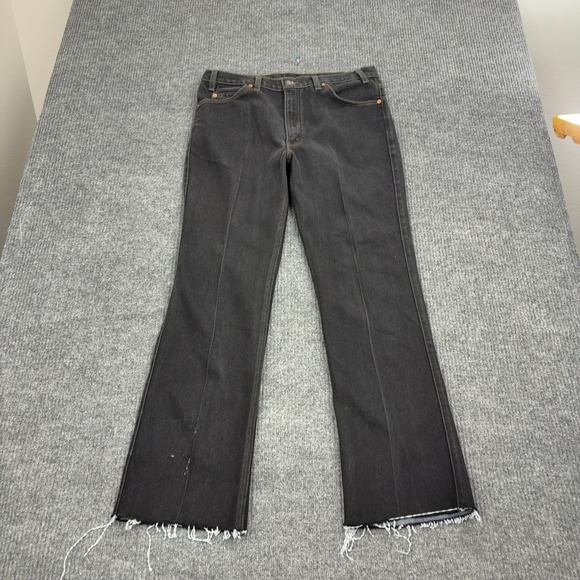 Levi's Other - Vintage Levis 517 Jeans Mens 36 Black Cotton Poly Orange Tab Bootcut Raw Hem 90s